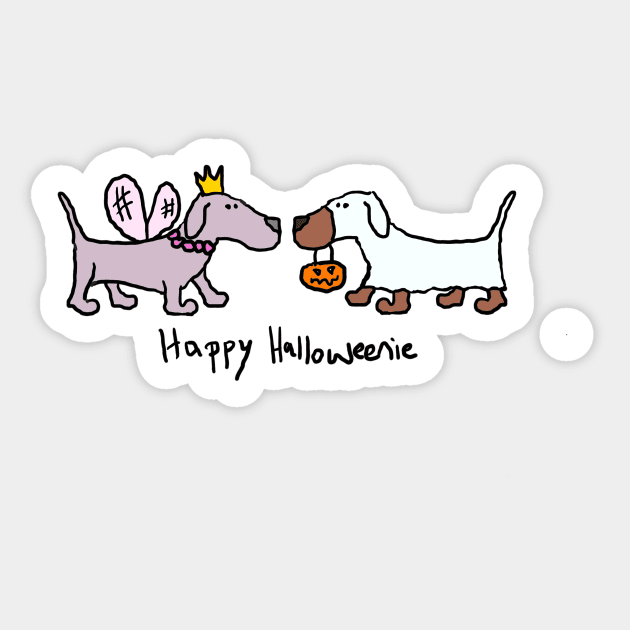 Happy Halloweenie Halloween Dachshunds Sticker by MoPaws